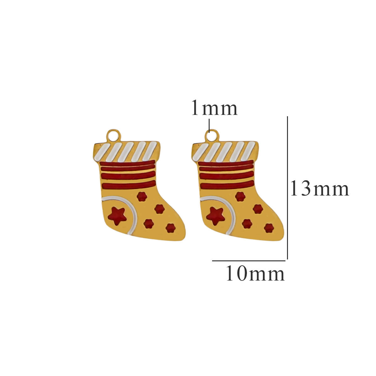 Red / 1 Piece Simple Series Cute Cartoon Socks Stainless Steel  Gold Color Unisex Pendants Picture9